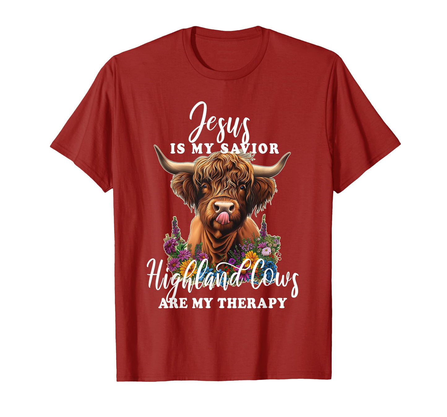 Highland Cow Jesus Christian Religious Highland Cow T-Shirt