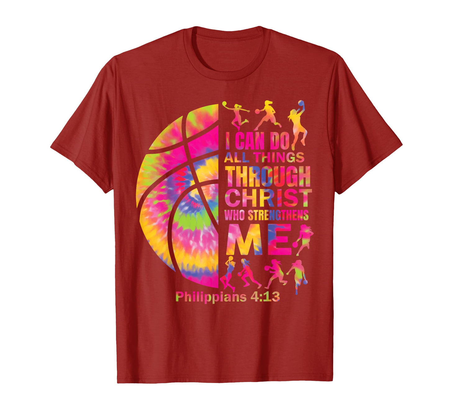 Girls Christian Basketball Women Teen Kid Christ Bible Verse T-Shirt