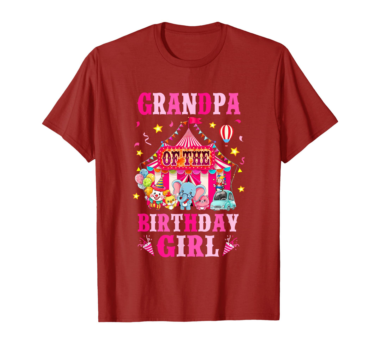 Grandpa Of The Birthday Girl Circus Carnival Family Party T-Shirt