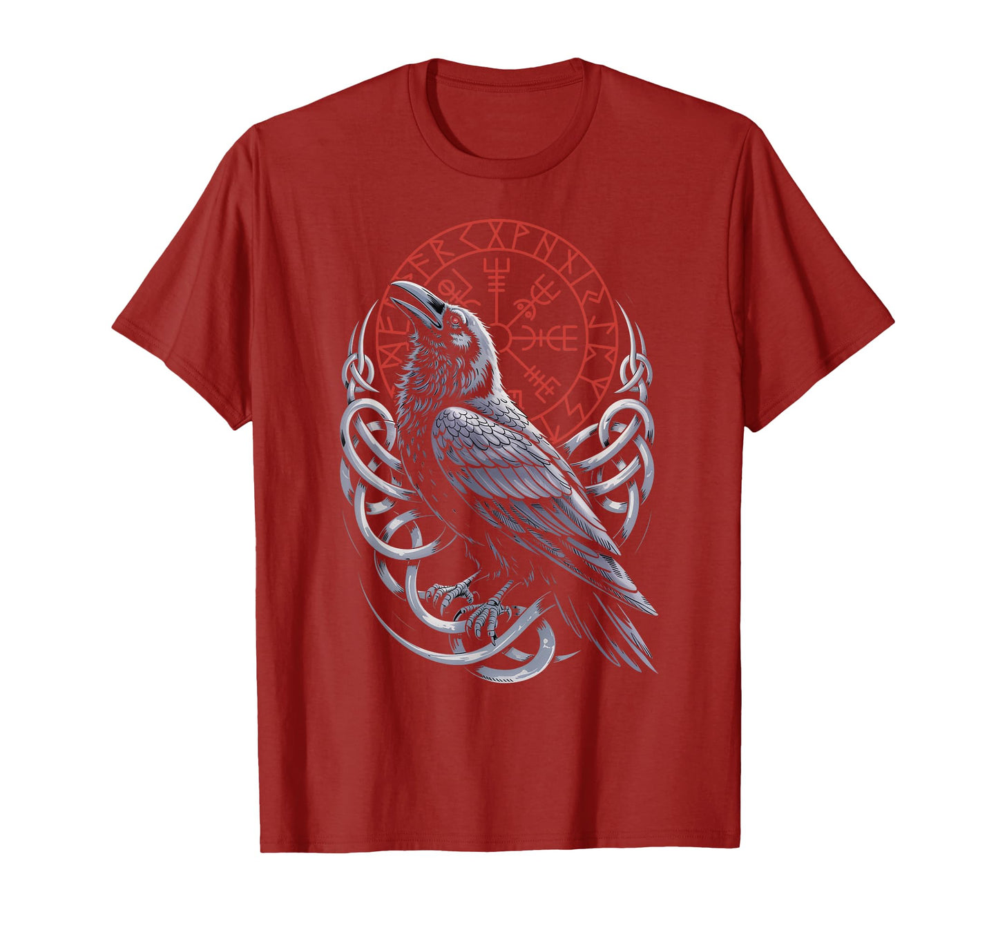 Retro Walhalla Huginn Muninn Celtic Viking Compass Vegvisir T-Shirt