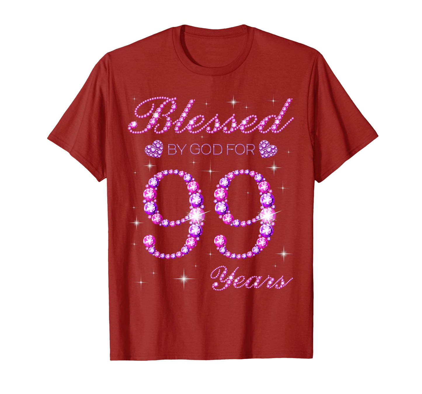 Blessed by God for 99 Years Old 99th Birthday Party T-Shirt