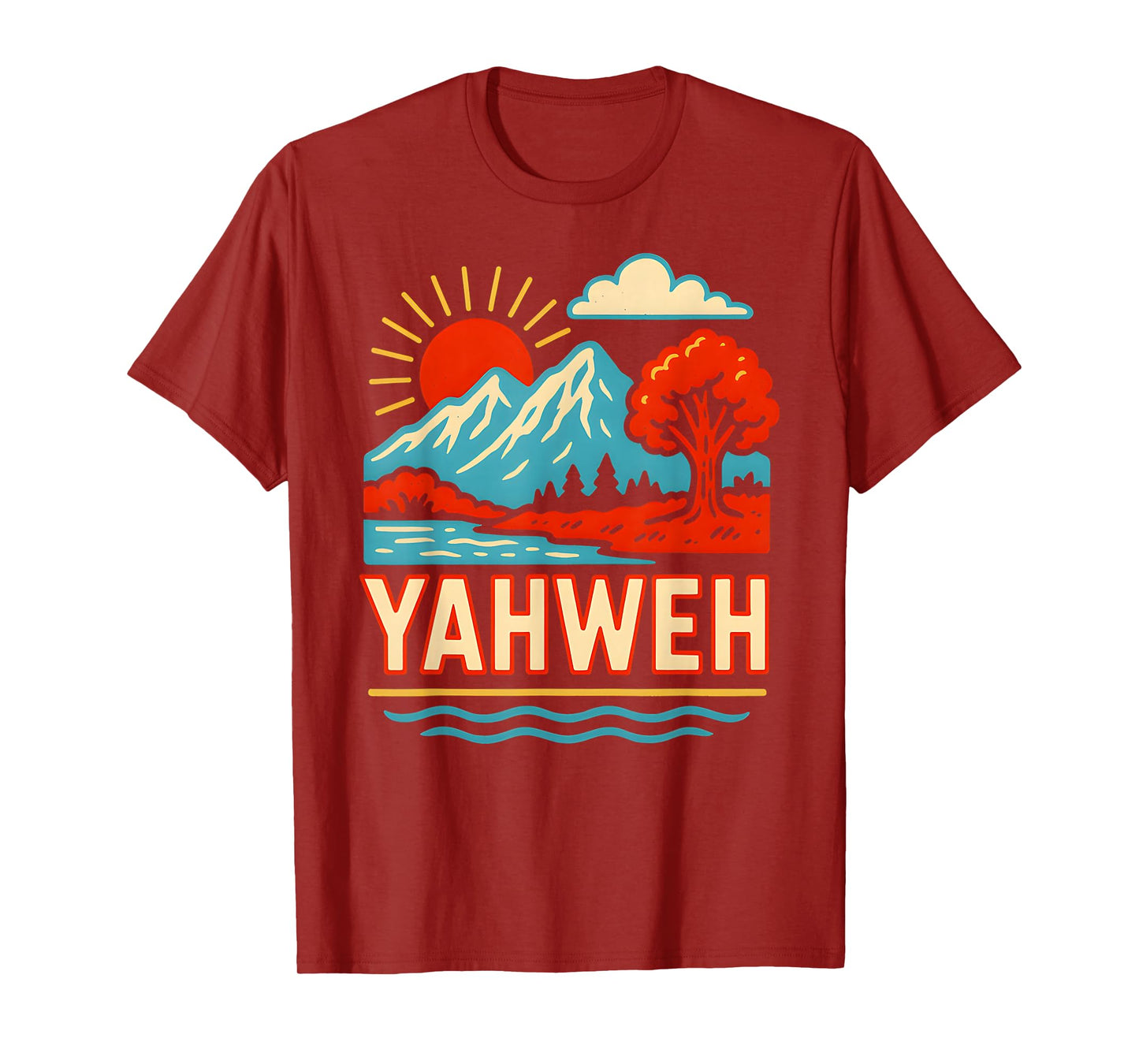 Faith Yahweh Vintage Mens Christian Religious T-Shirt