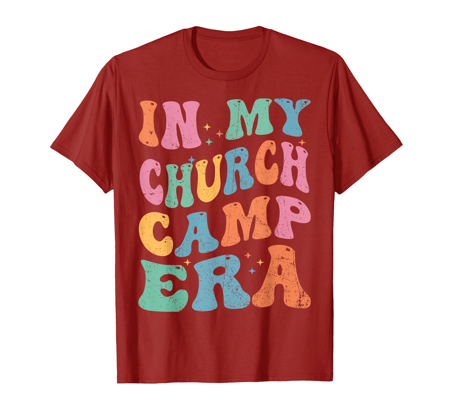 In My Church Camp Era Funny Groovy Summer Camping T-Shirt