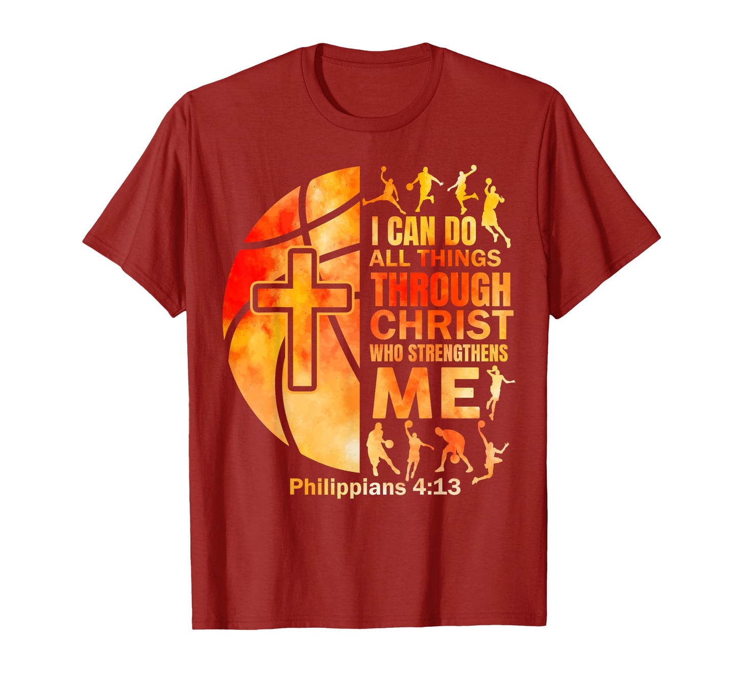 Christian Basketball Men Boys Player Team Religious Graphic T-Shirt