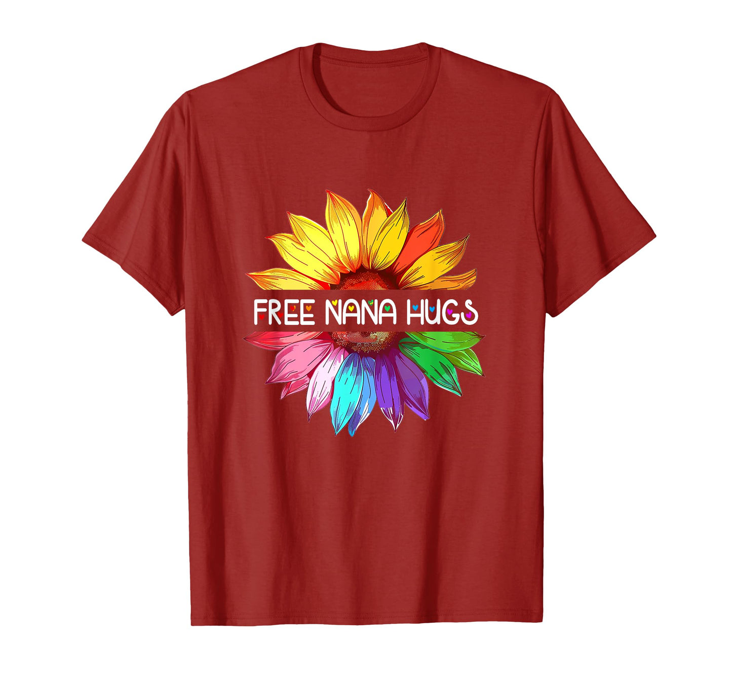 Free Nana Hugs Lgbtq Lgbt Pride Daisy Rainbow Flower T-Shirt