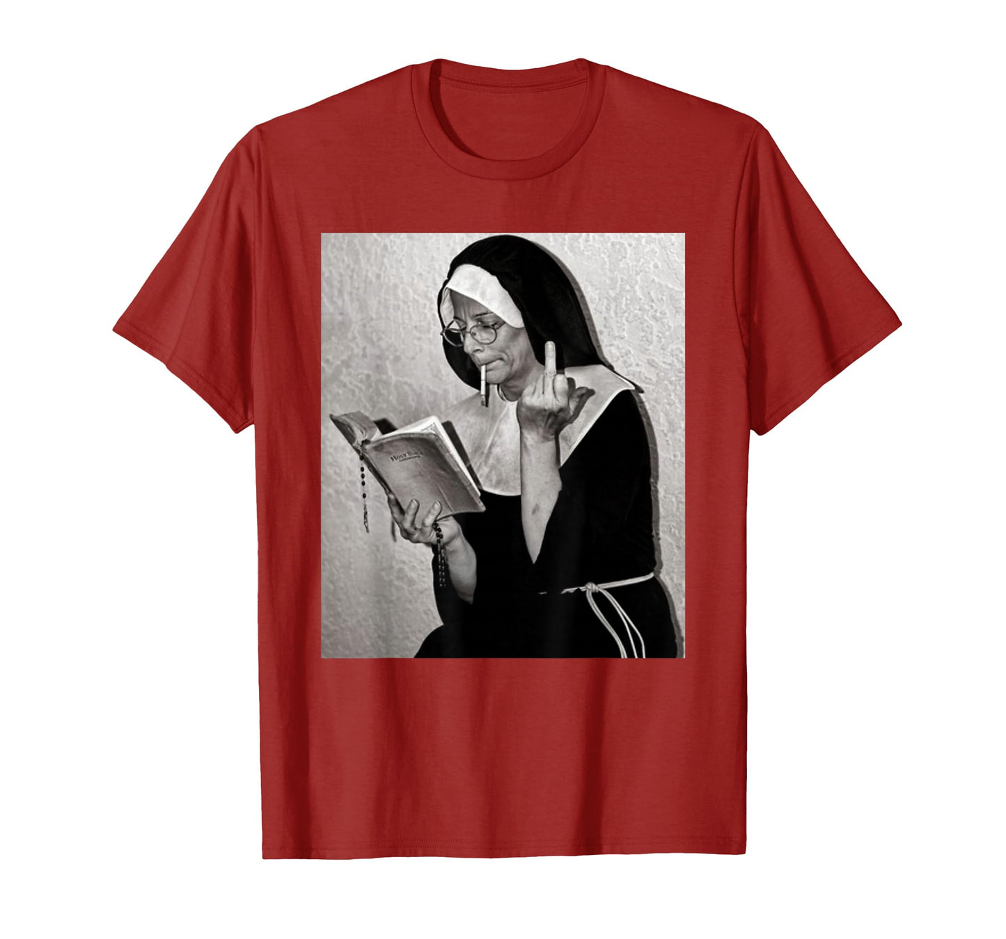Nun Middle Finger Attitude Novelty Funny Nun Unholy T-Shirt