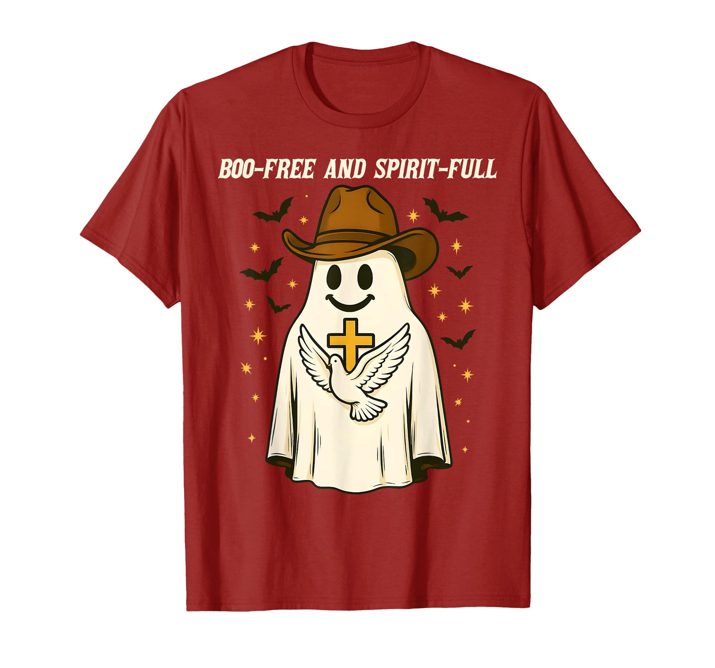 Boo-Free and Spirit-Full Christian Halloween Ghost Cowboy T-Shirt