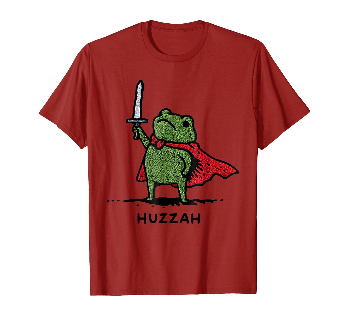 Huzzah Frog Knight Funny Sword Meme Quote T-Shirt