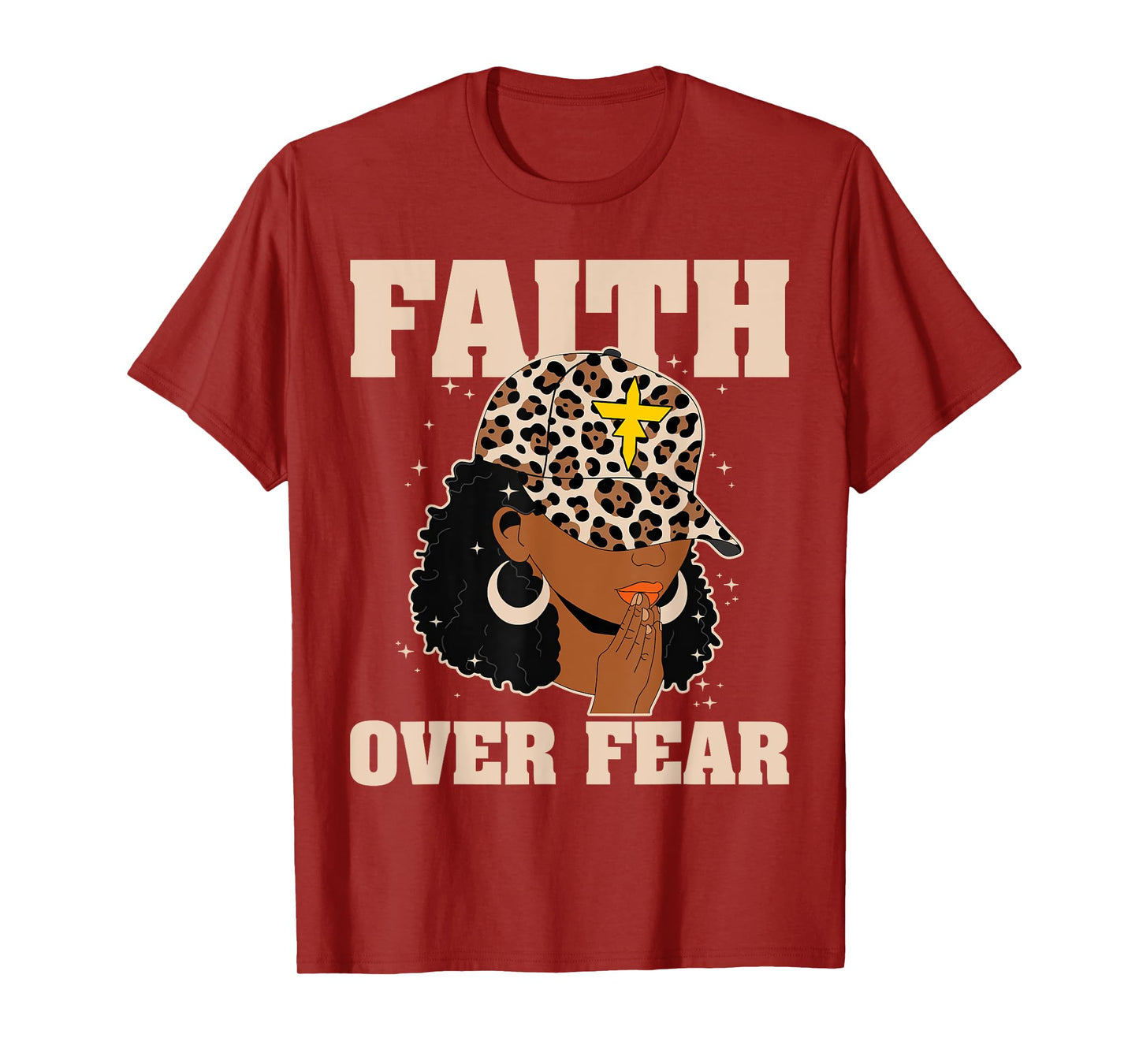 Faith Over Fear Christian African American Afro Black Women T-Shirt