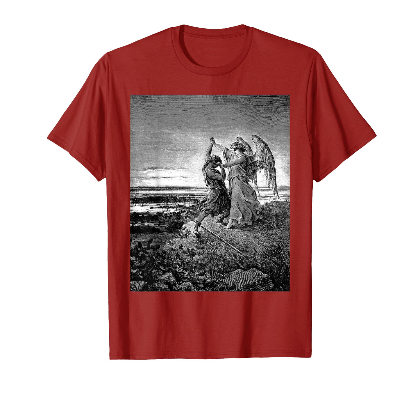Jacob Wrestling with the Angel Gustave Dore Biblical Art T-Shirt