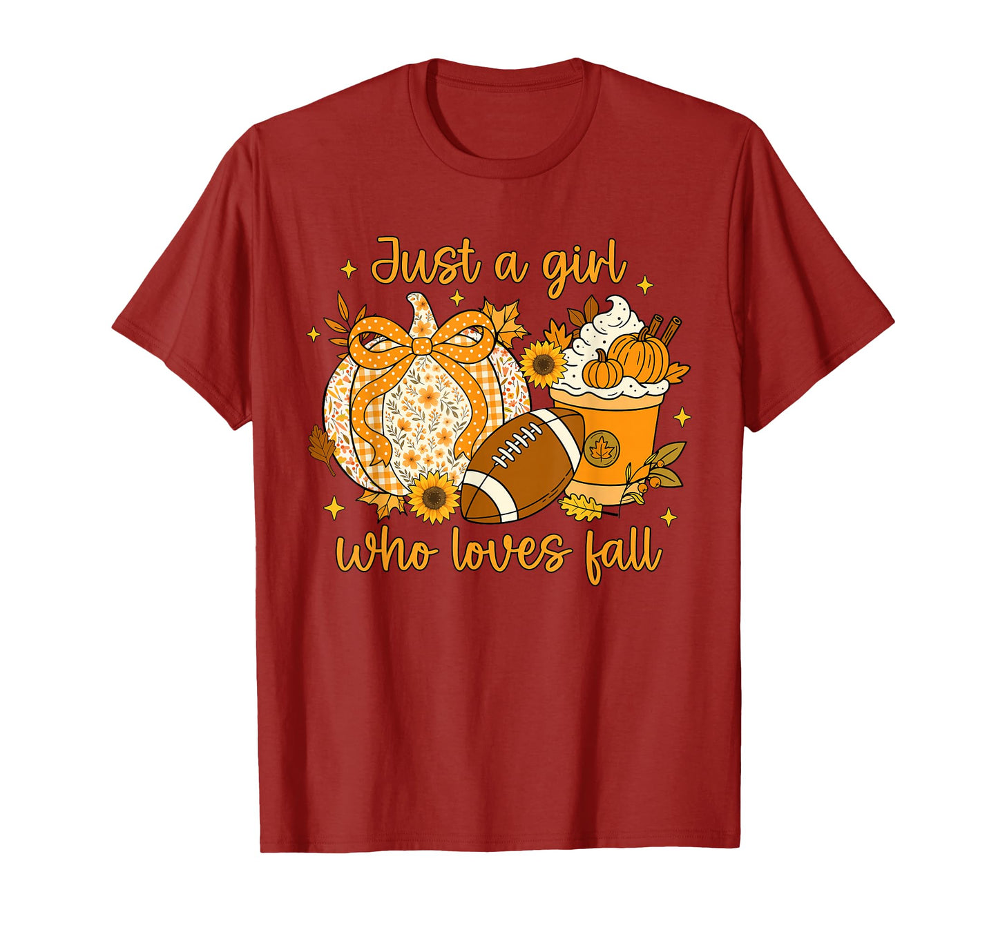 Just A Girl Who Loves Fall Pumpkin Cozy Autumn Women Girls T-Shirt