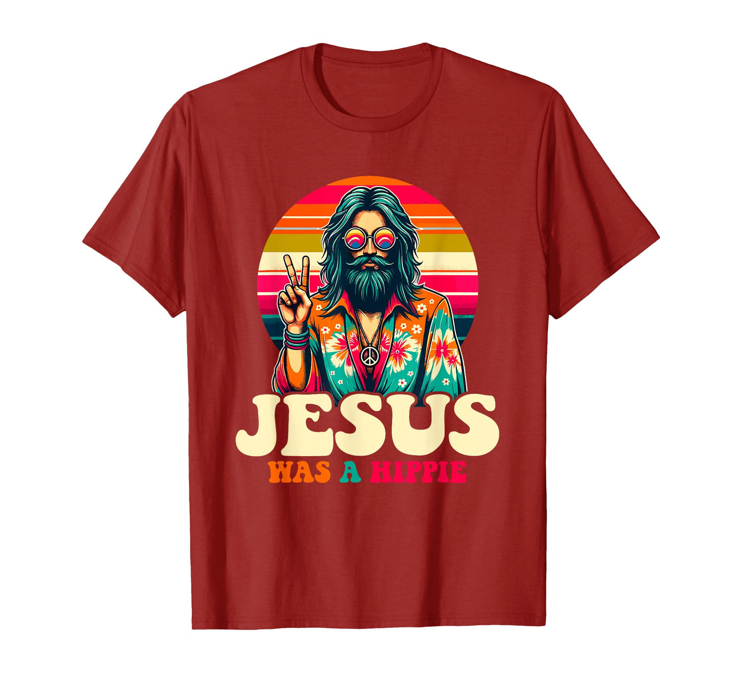 Jesus Hippie Funny Groovy Christian Religious T-Shirt