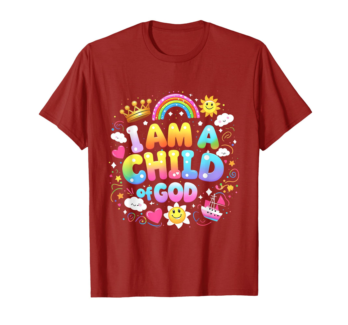 Jesus Faith Kids I Am A Child Of God Christian Retro T-Shirt
