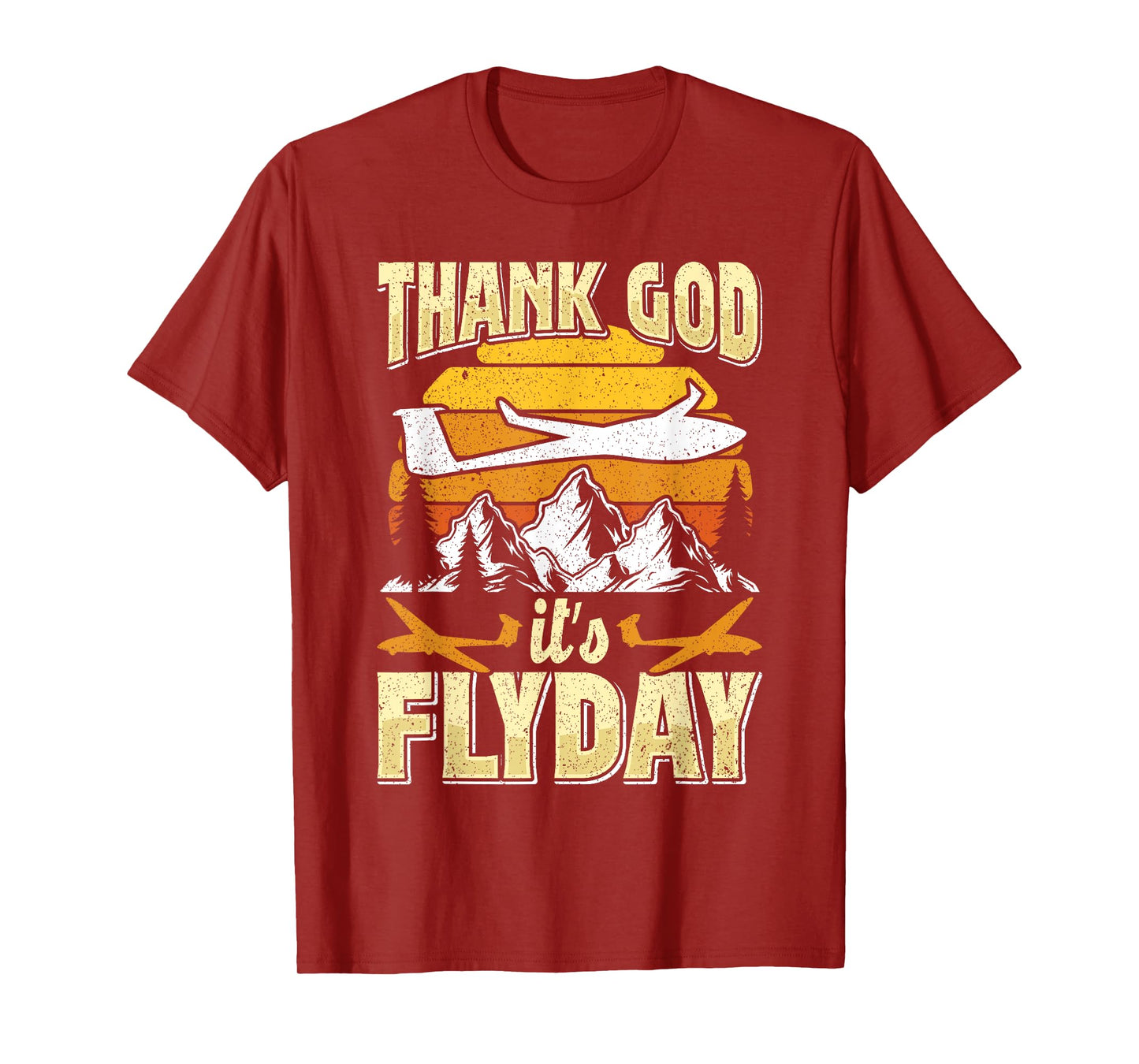 Thank God It's Flyday Gliding Day Flight Gliding Airplane T-Shirt