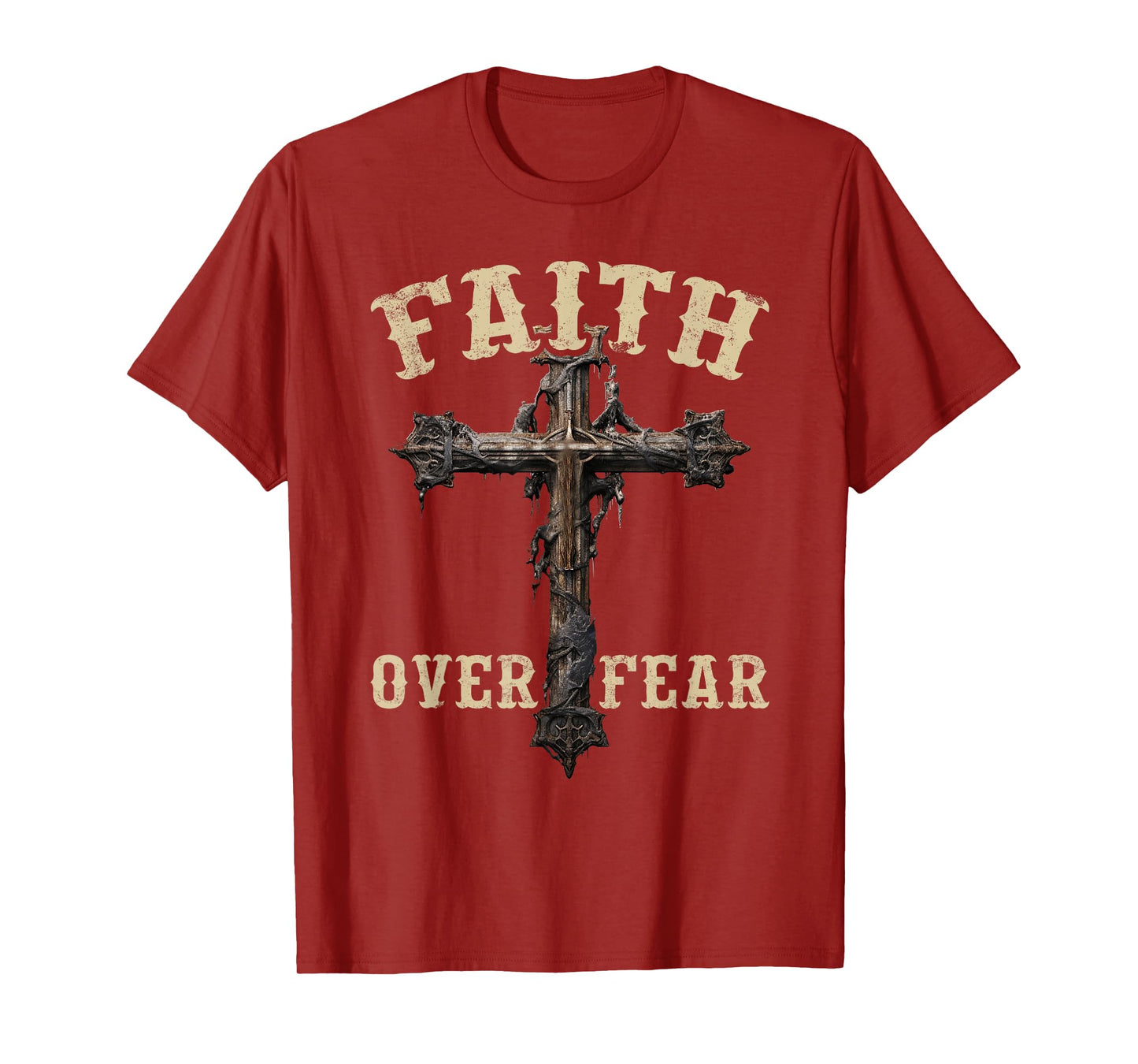 Faith Over Fear Christian Cross God Jesus T-Shirt