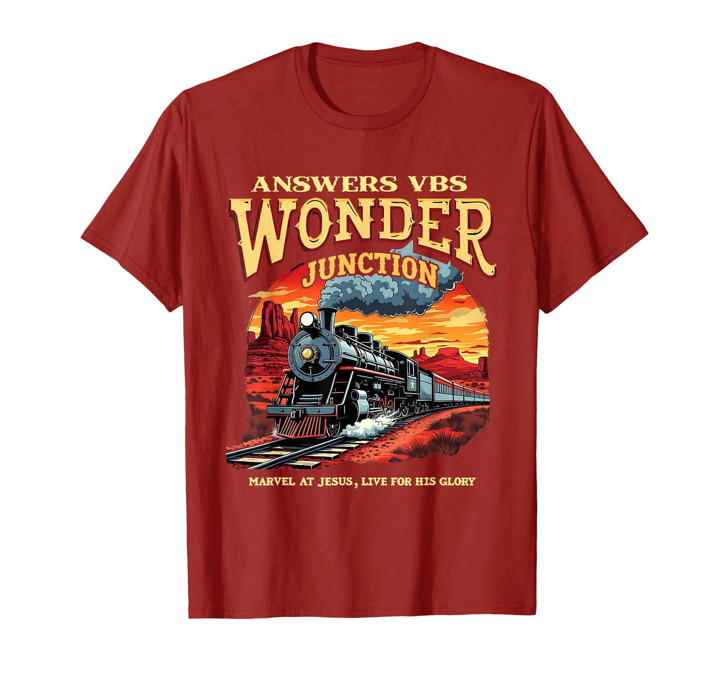 Answers VBS Wonder Junction Christian Train Theme Graphic T-Shirt