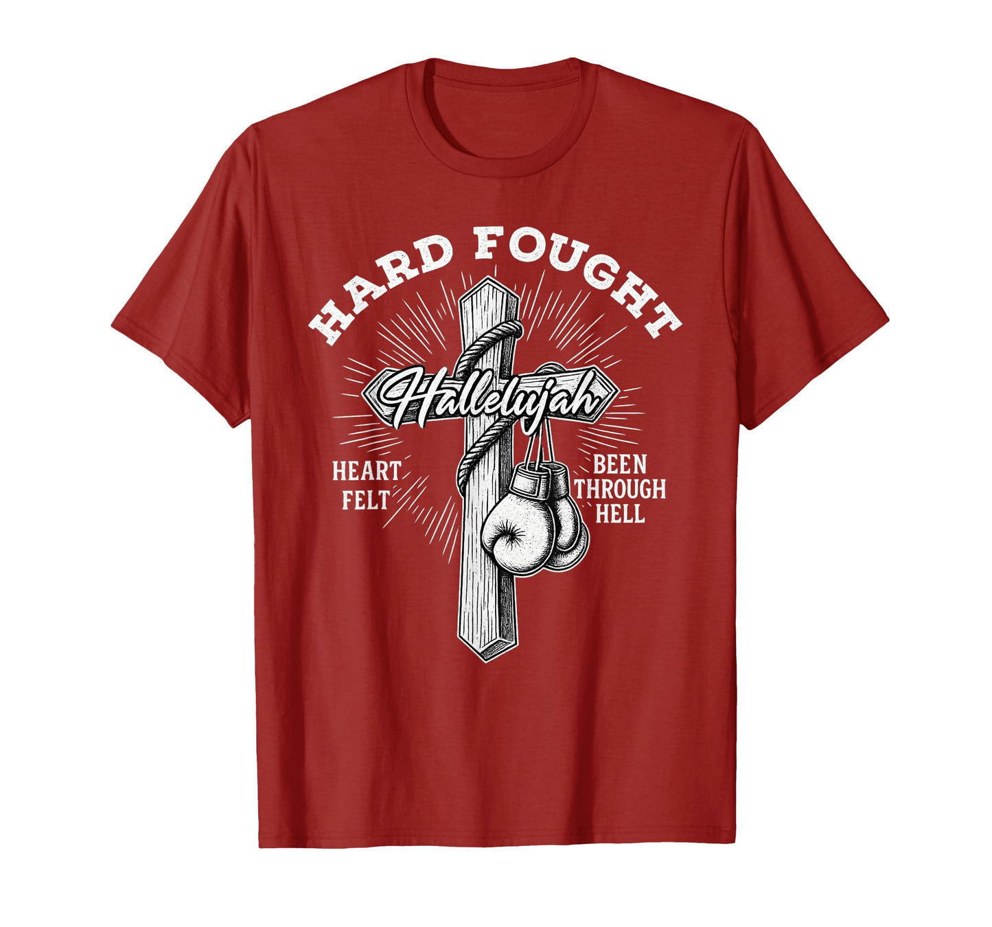 Breast Cancer Awareness Christian Hard Fought Hallelujah God T-Shirt
