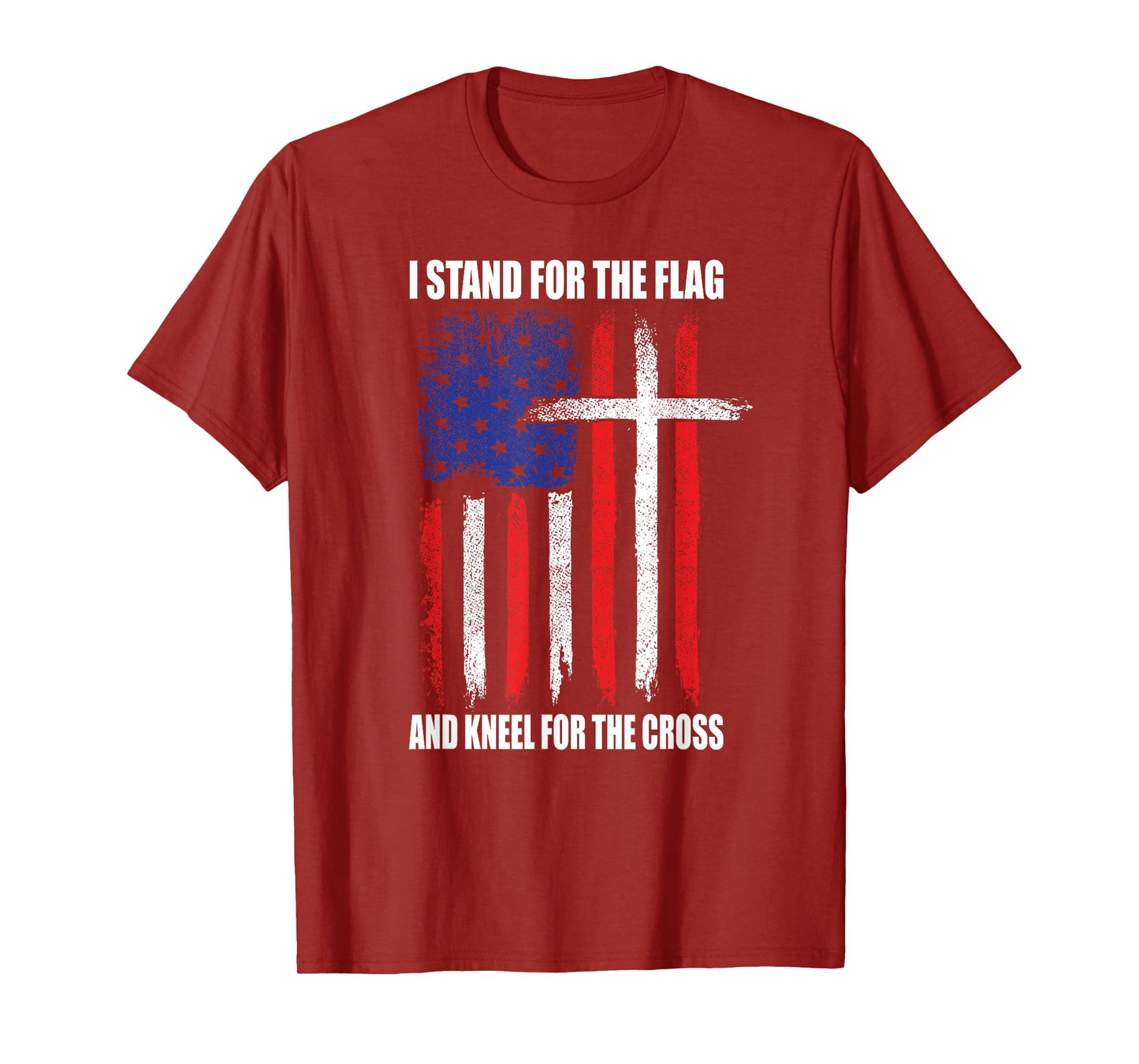 I Stand for the Flag and Kneel for the Cross USA Flag T-Shirt