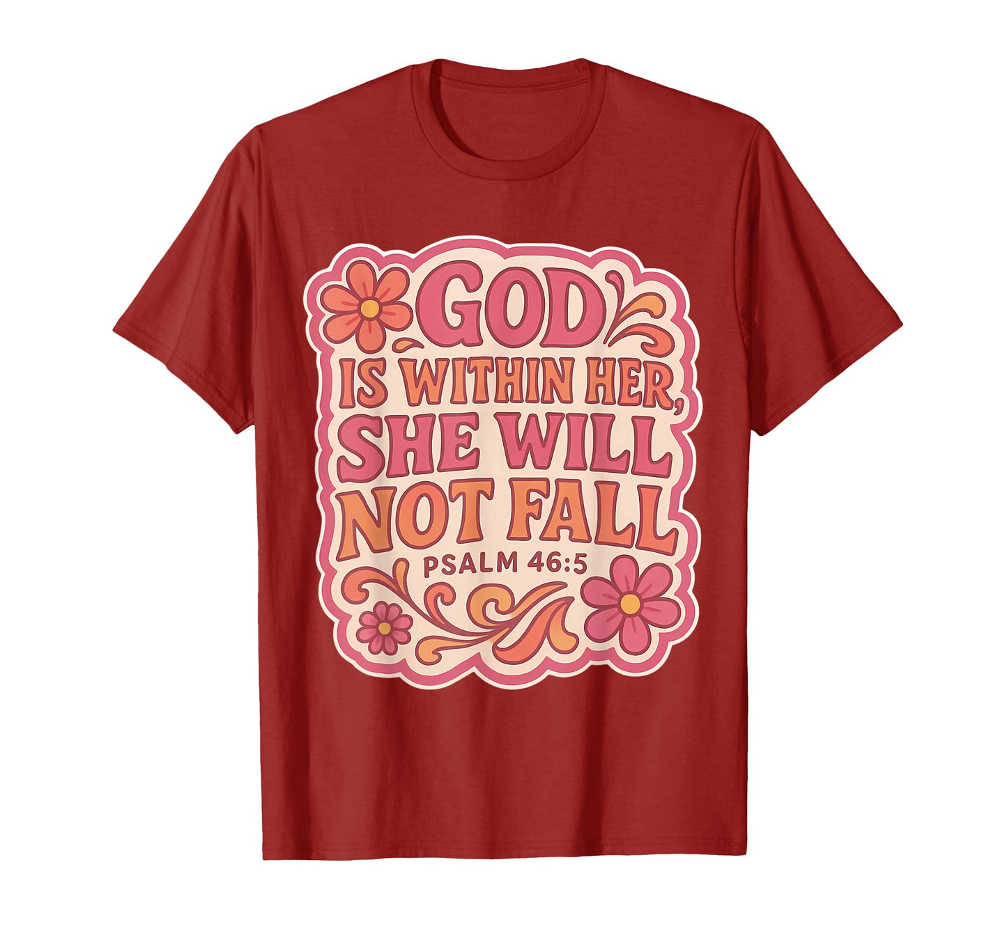 God is Whithin Her She Will Not Fall Christian Vintage Women T-Shirt