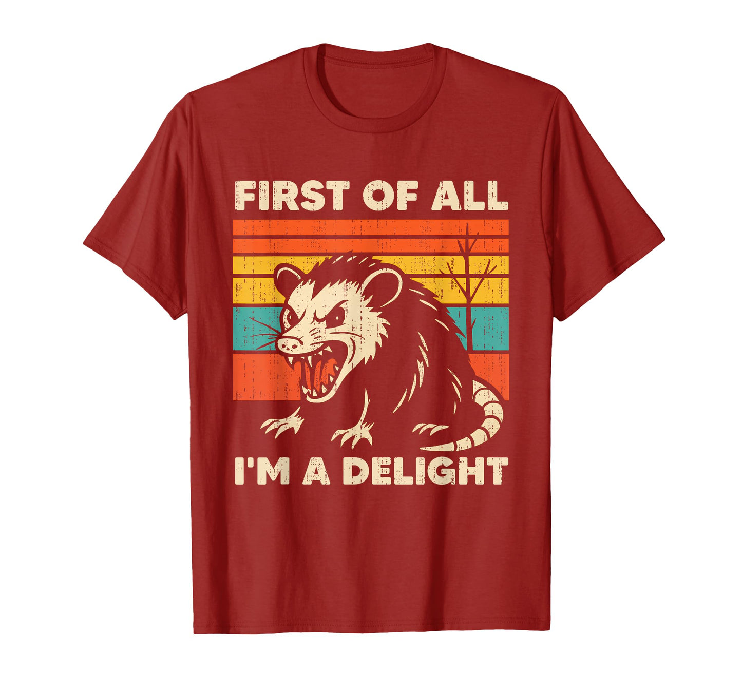 Sarcastic First Of All I'm A Delight Angry Opossum Possum T-Shirt