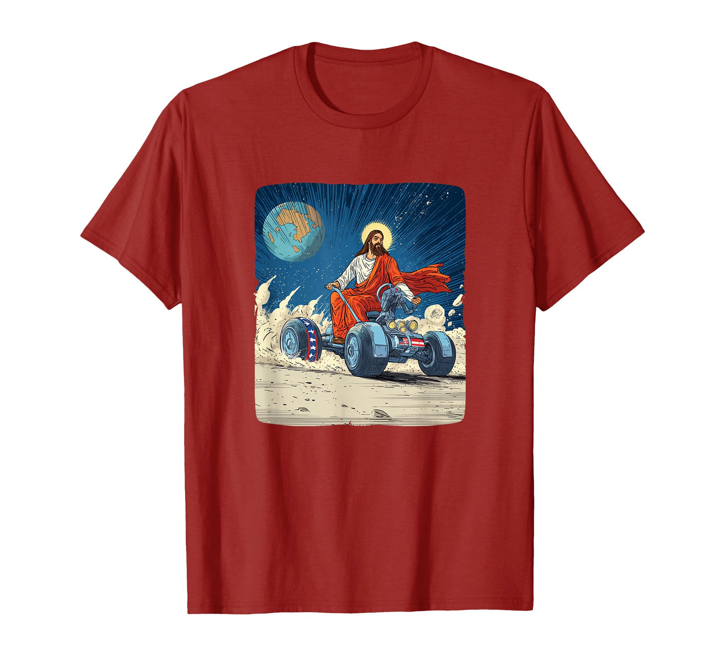 Awesome Moon Vehicle with Jesus Christ Costume T-Shirt