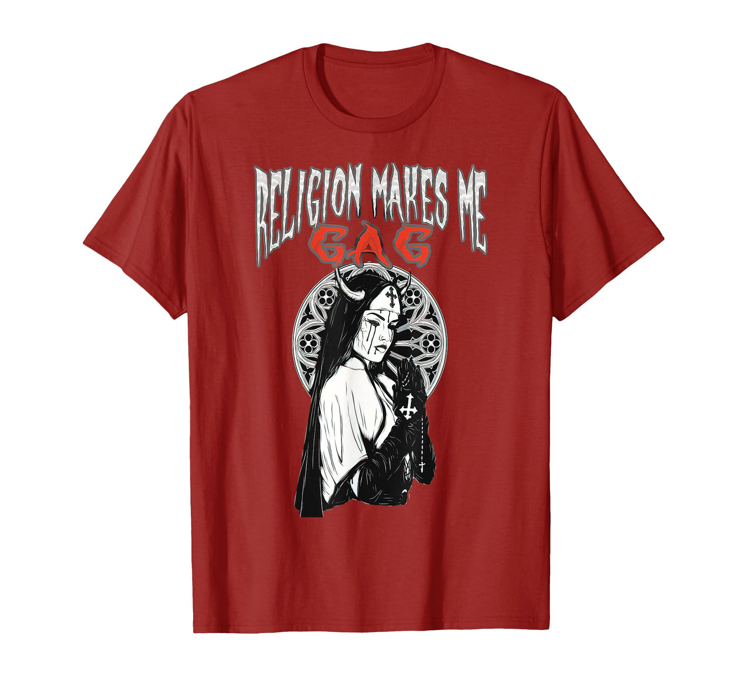 Religion Makes Me Gag Evil Satanic Antichrist Nun T-Shirt
