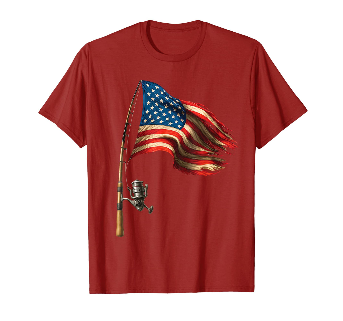 American Flag Fishing Lovers Fisherman Funny Fishing USA T-Shirt