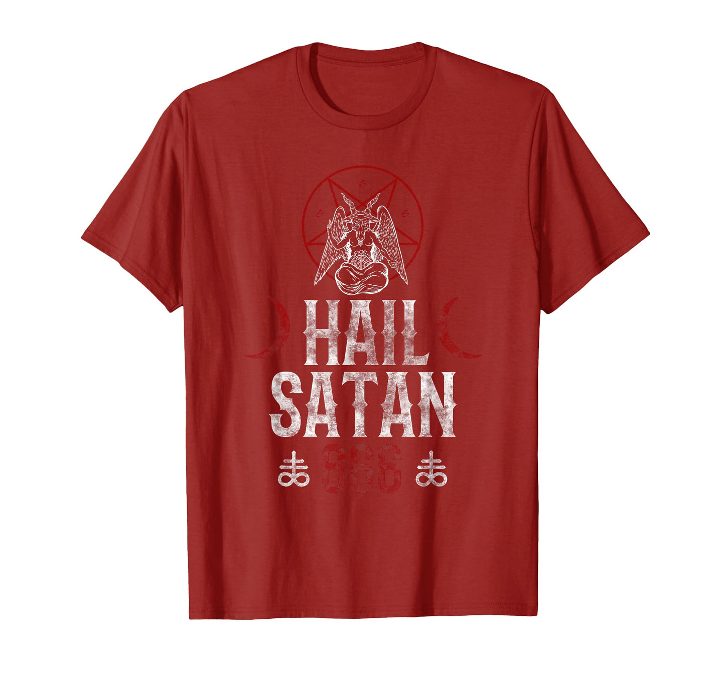 666 Hail Satan - Evil Goat Baphomet Goth T-Shirt