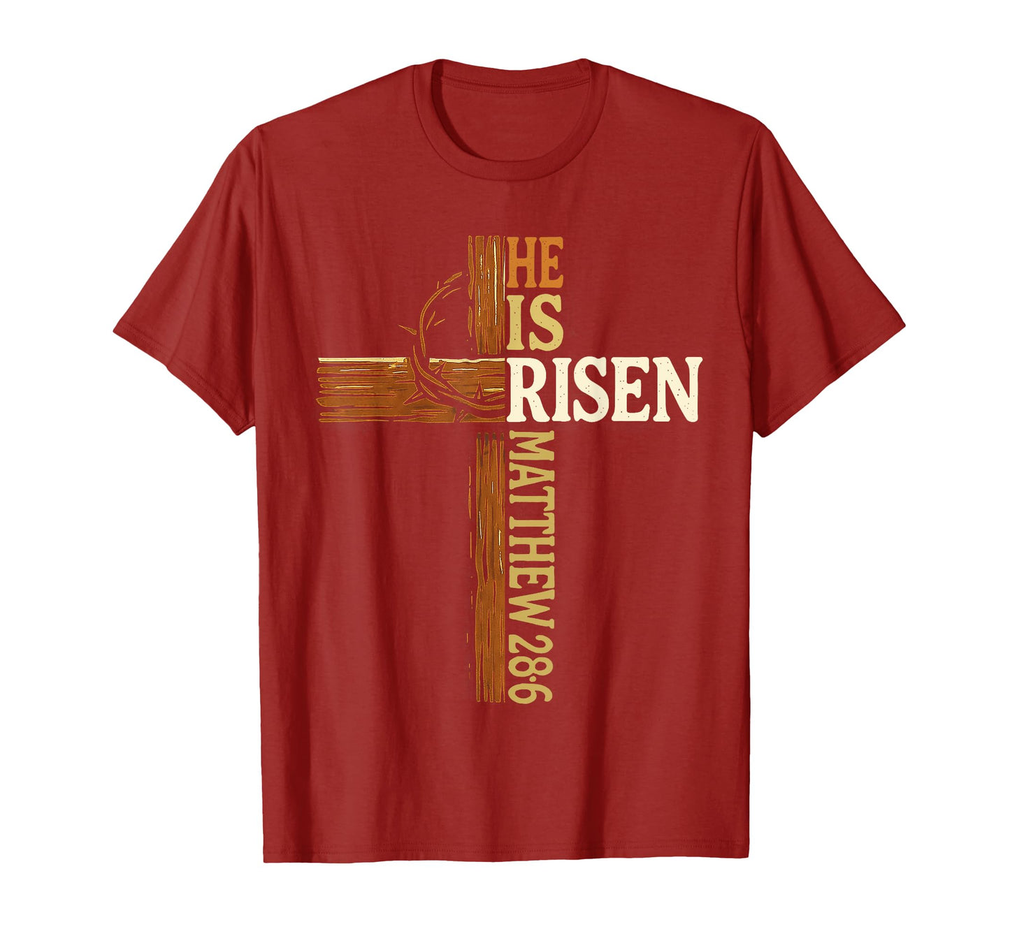 He Is Risen Easter Cross Christian Design family squad T-Shirt