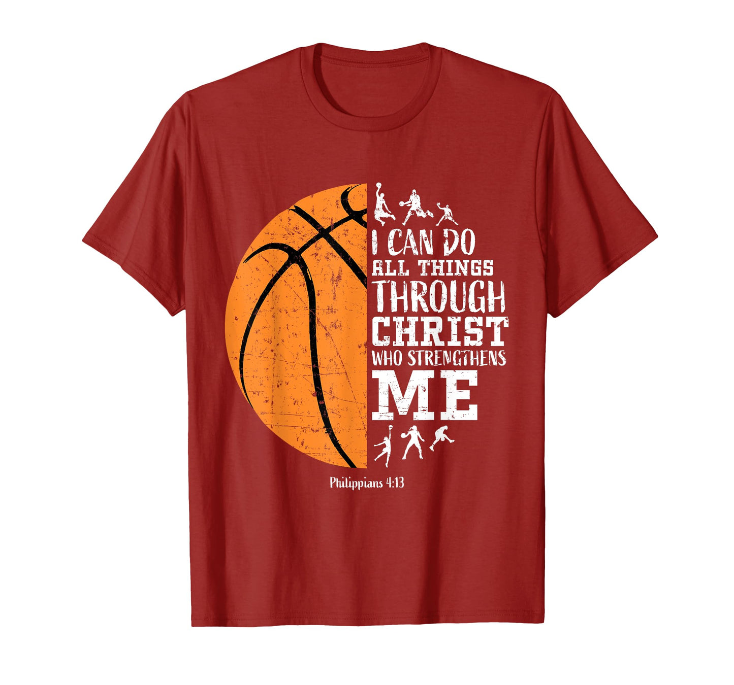 Christian Basketball Philippians 4:13 Jesus Religious Faith T-Shirt