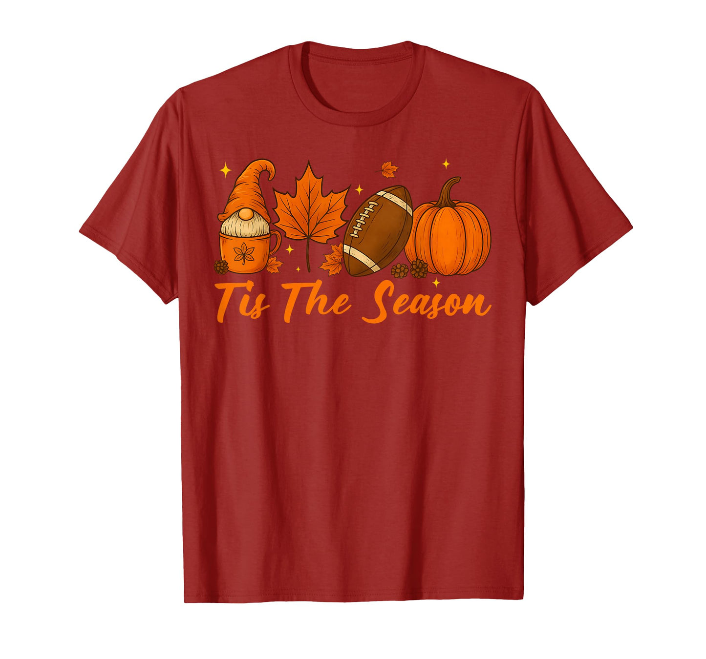Pumpkin Spice Football Tis The Season Fall Thanksgiving T-Shirt