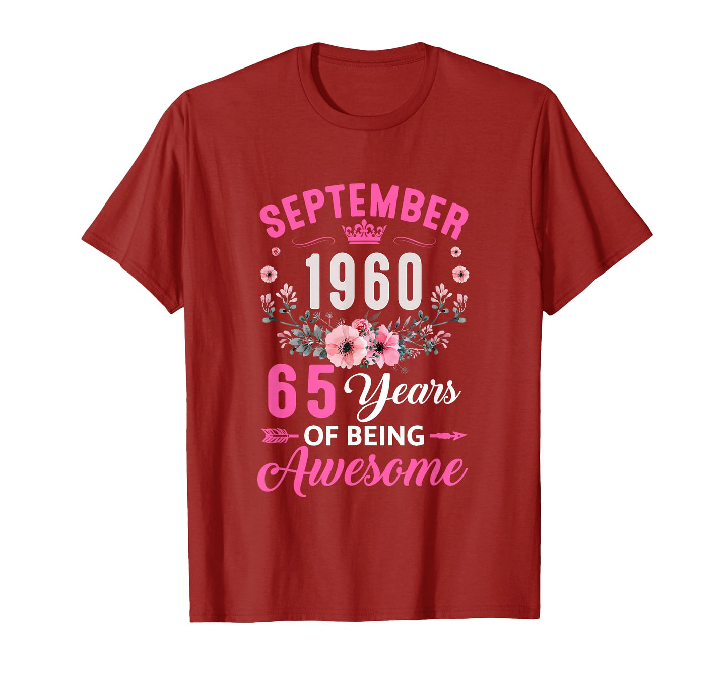Awesome Since 1960 65 Years Old September 65Th Birthday T-Shirt