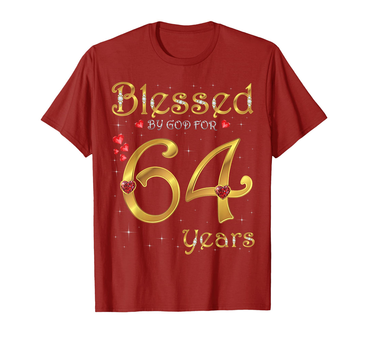 Blessed By God For 64 Years Old 64th Birthday Party Queen T-Shirt