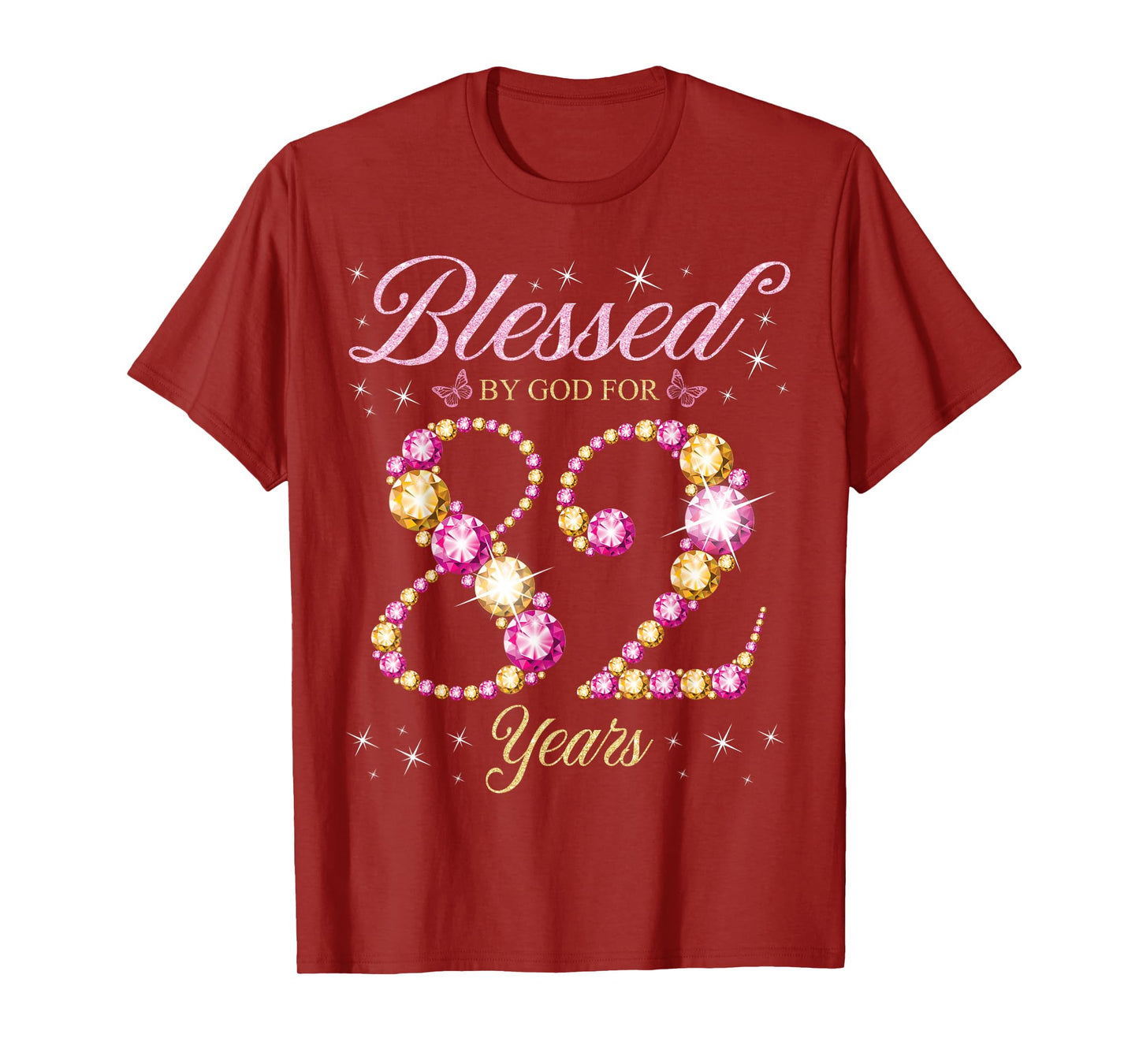Blessed By God For 82 Years Old 82nd Birthday Party T-Shirt