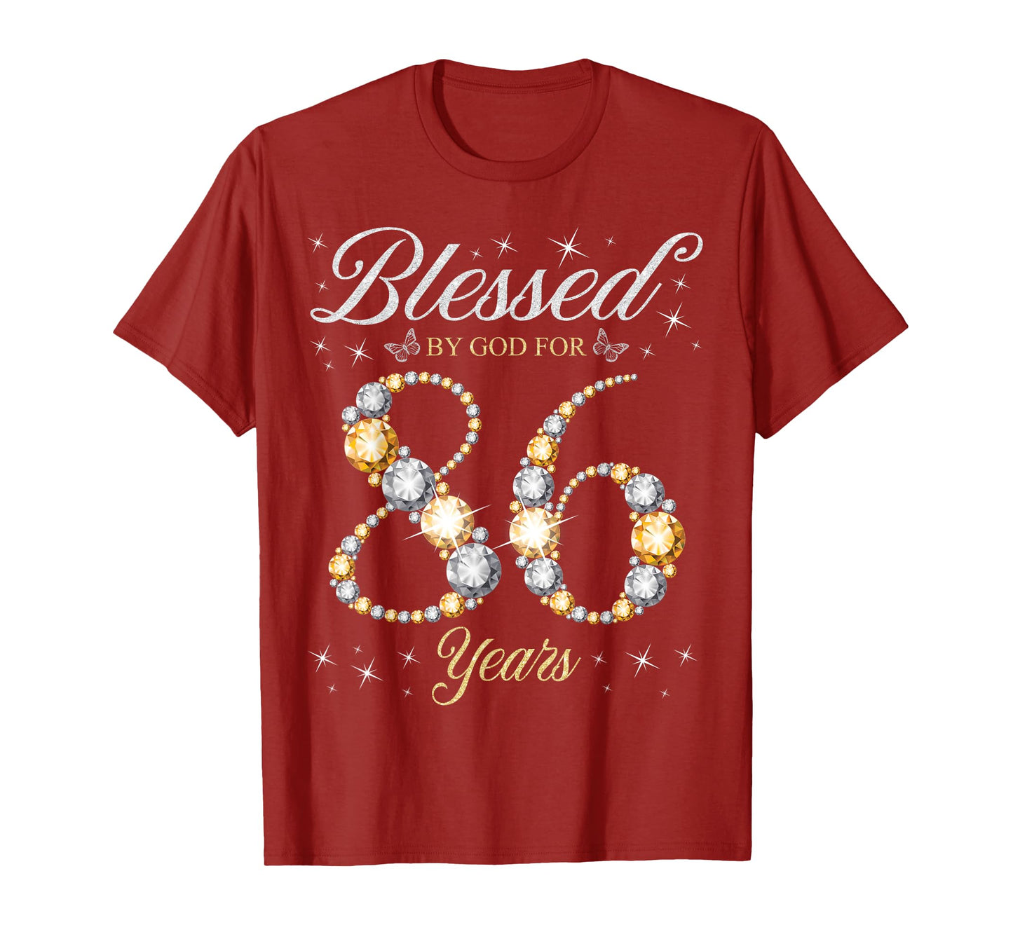 Blessed By God For 86 Years Old 86th Birthday Party T-Shirt