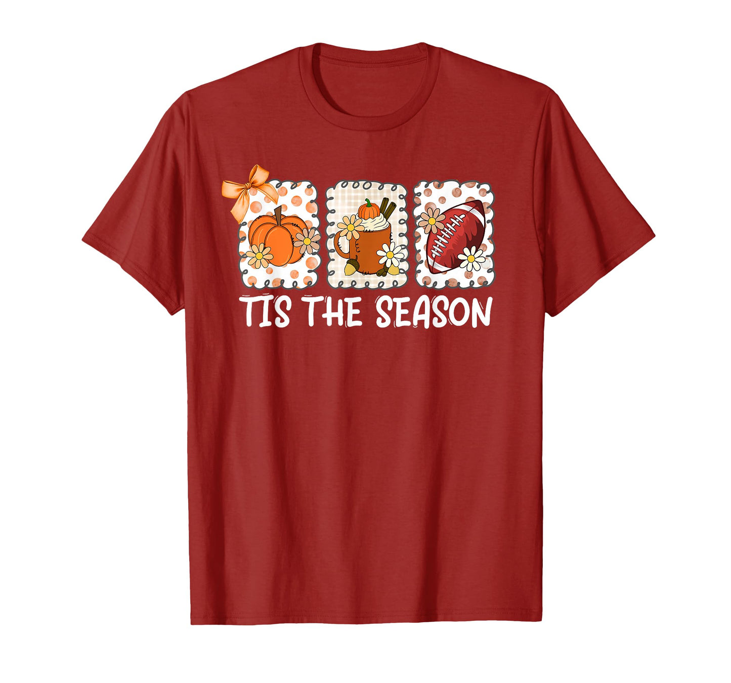 Tis The Season Fall Thanksgiving Pumpkin Spice Football T-Shirt
