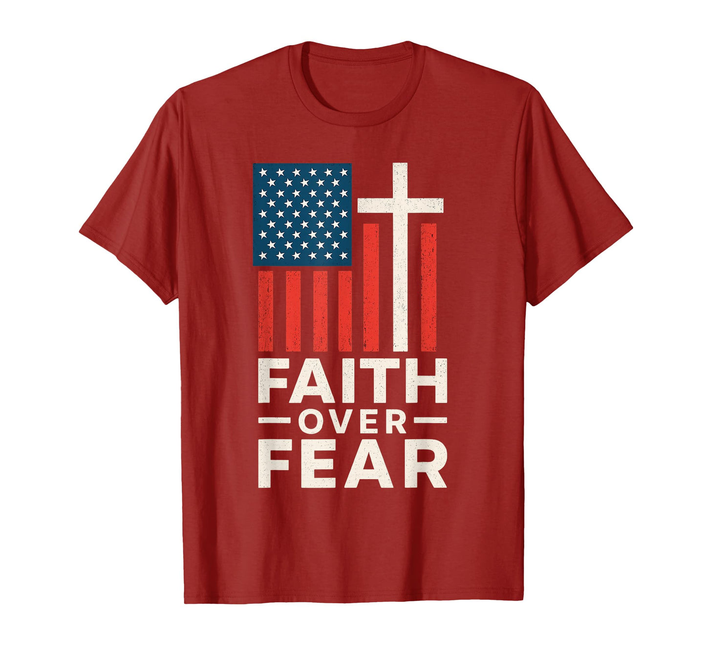 America Pride Us Flag Faith Over Fear Prayer T-Shirt