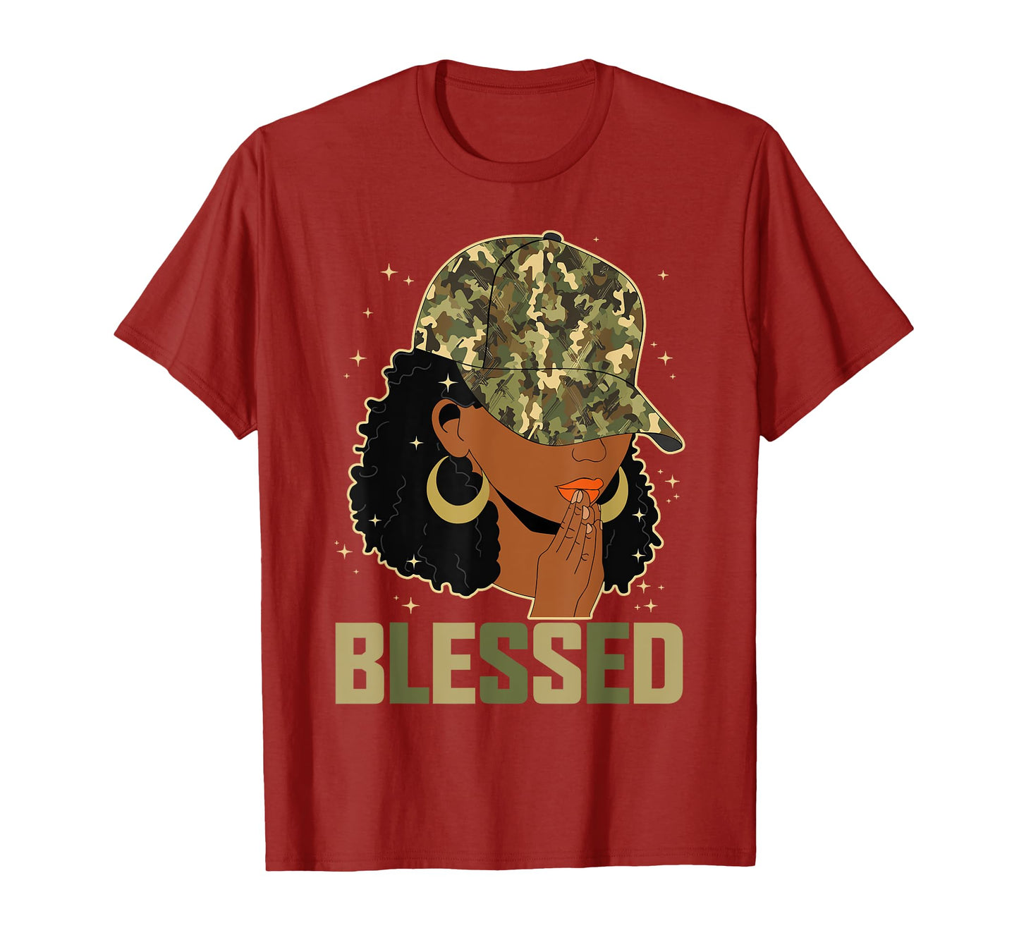 Blessed Black Woman Praying African Christian Camouflage T-Shirt