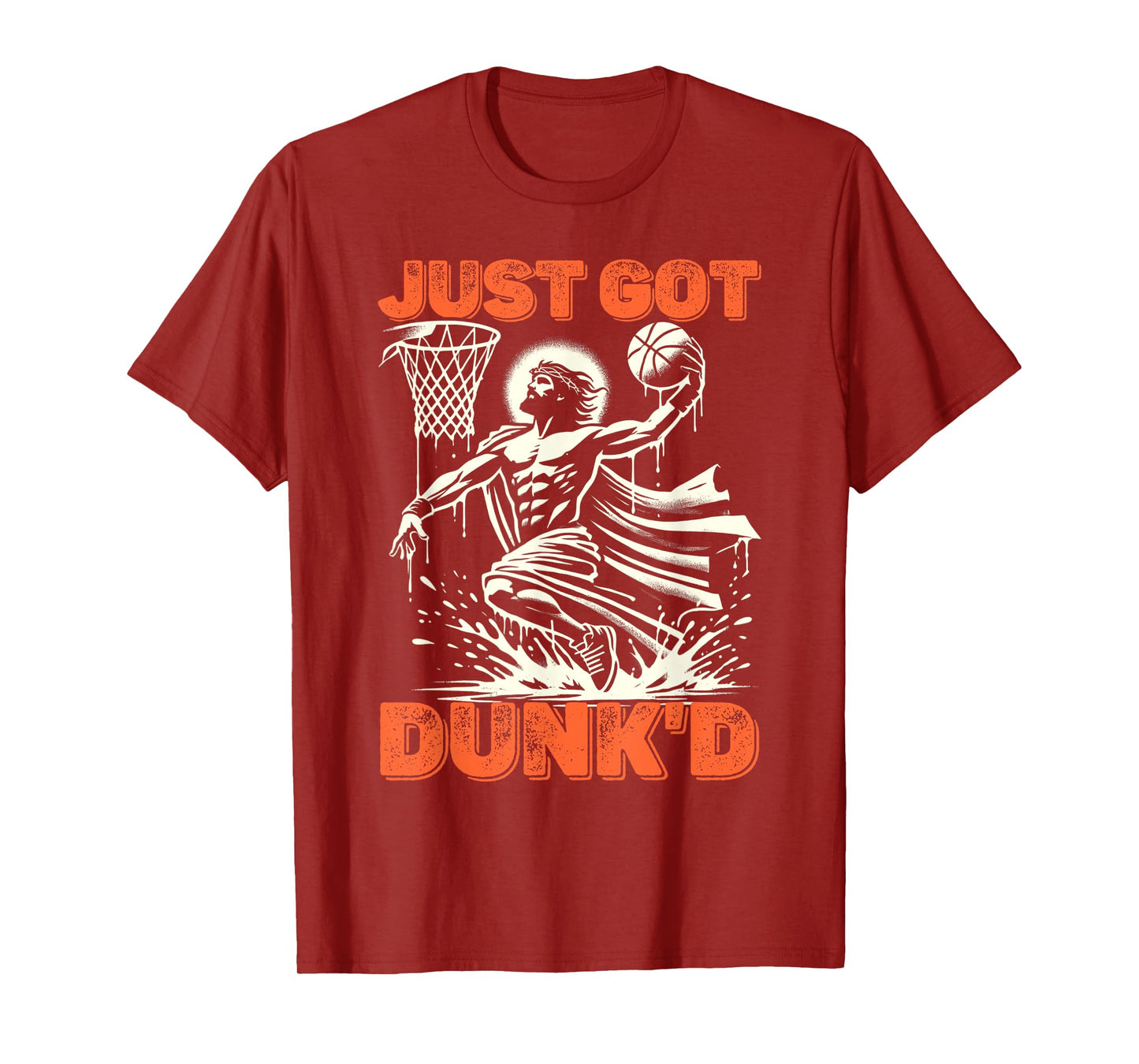 Just Got Dunked Funny Baptism Jesus Playing Basketball T-Shirt