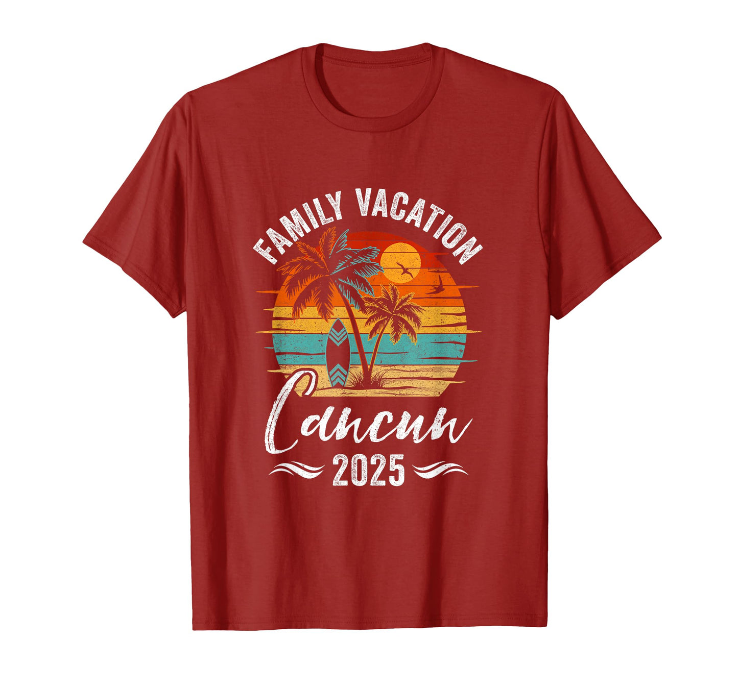 Family Vacation 2025 Vintage Cancun Summer Matching Trip T-Shirt
