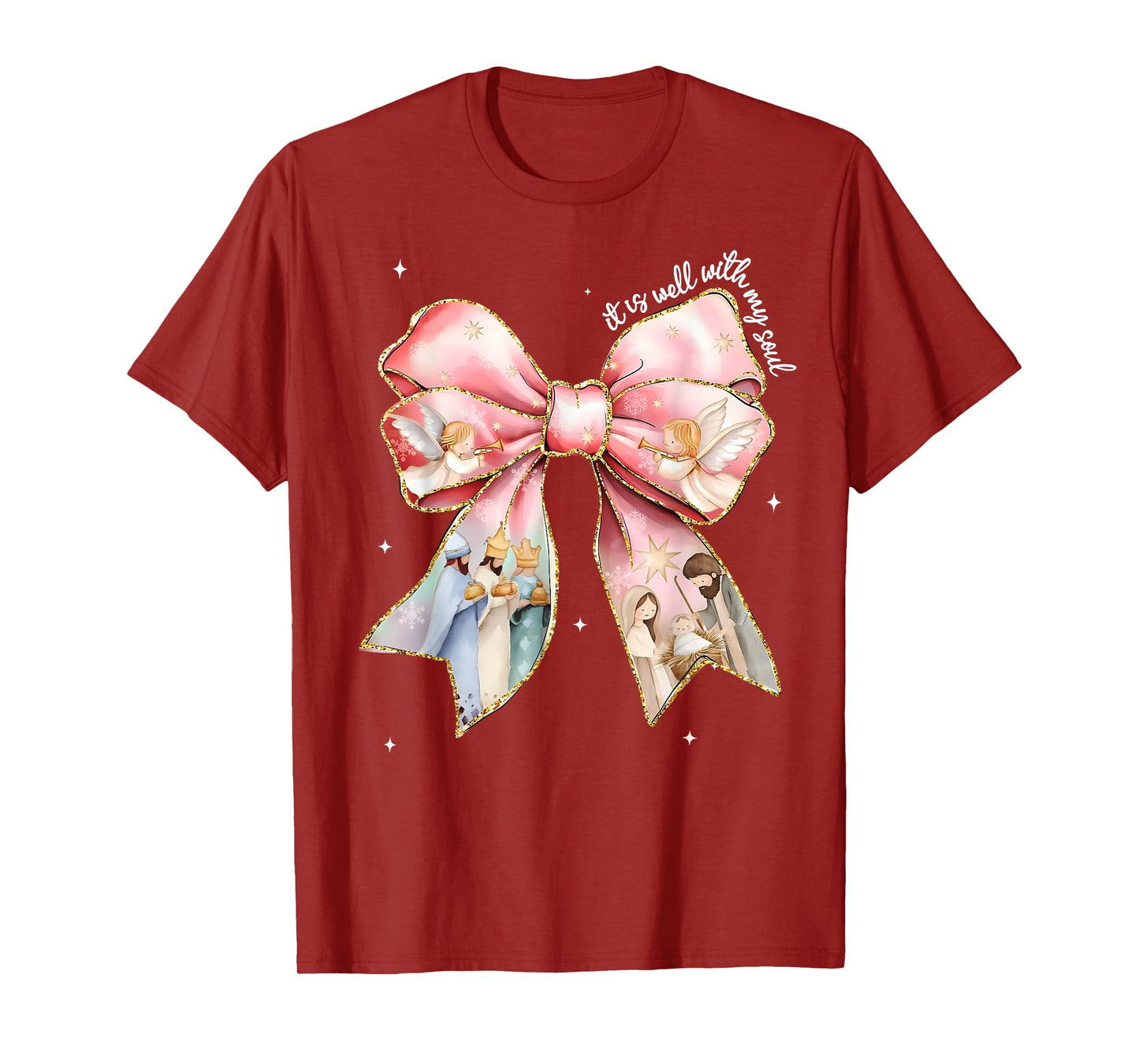 It is Well with My Soul Bow Nativity Scene Baby Jesus Faith T-Shirt