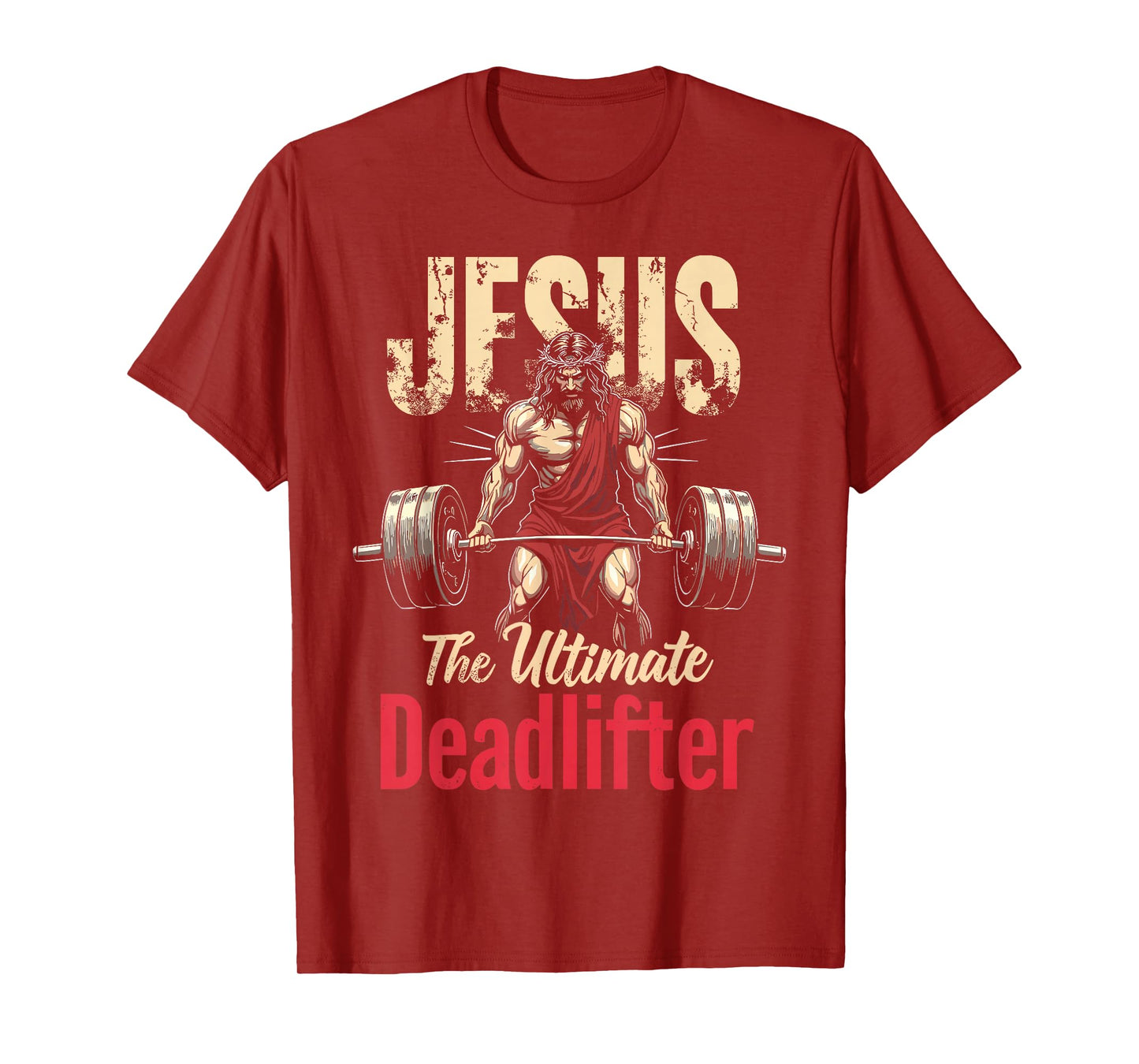 Vintage Christian Workout Gym Jesus Christian Deadlifting T-Shirt