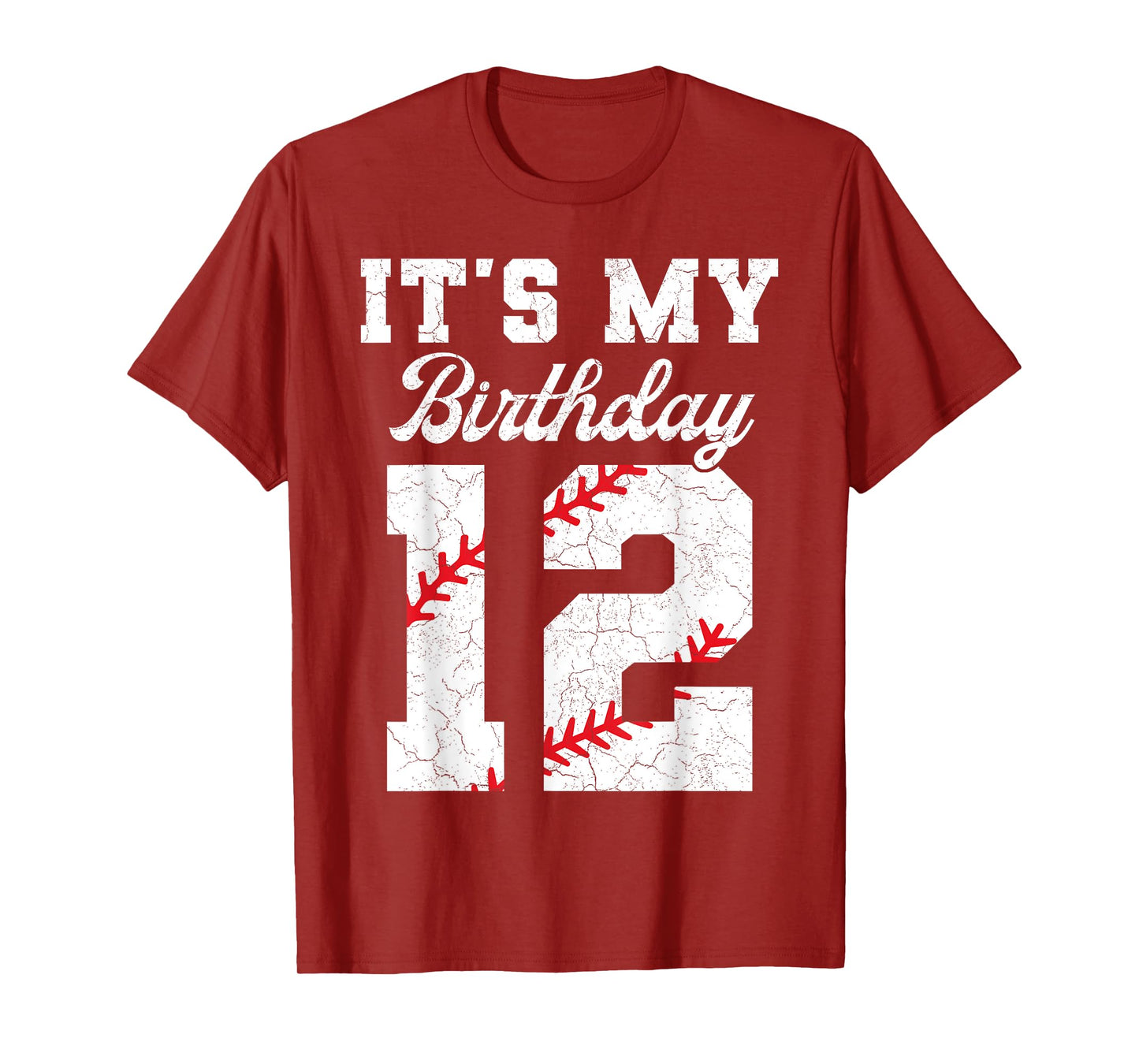 Birthday Boy Tee 12 Baseball Its My 12th Birthday Boys Girls T-Shirt