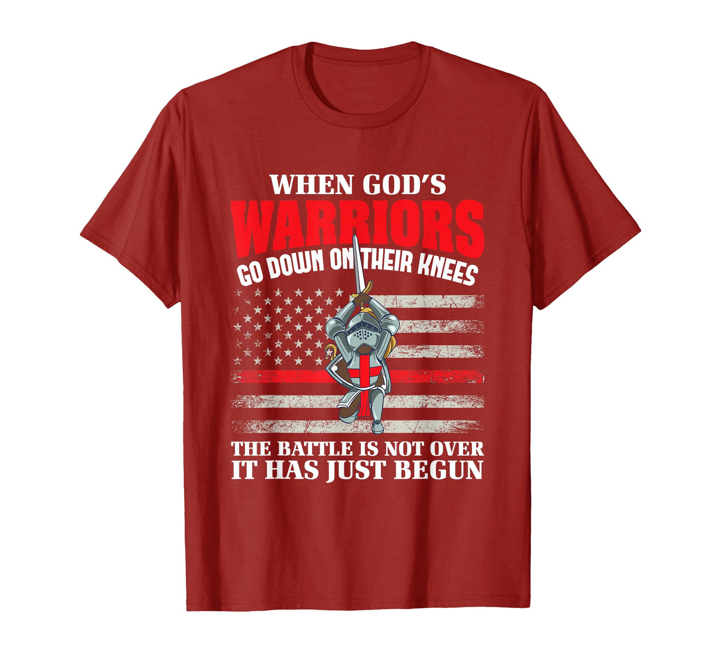 Gods Warrior Christian American Soldier US Flag Bible Prayer T-Shirt