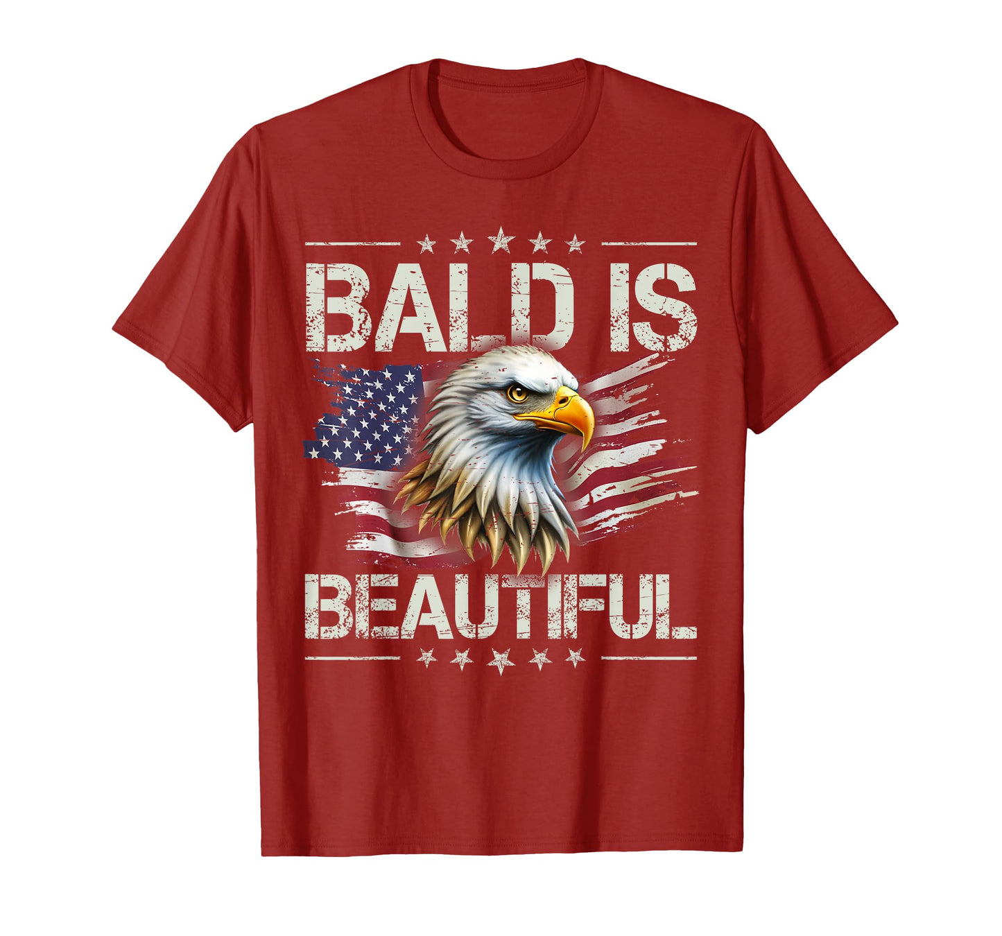 Bald Is Beautiful 4th of July Independence Day America Eagle T-Shirt