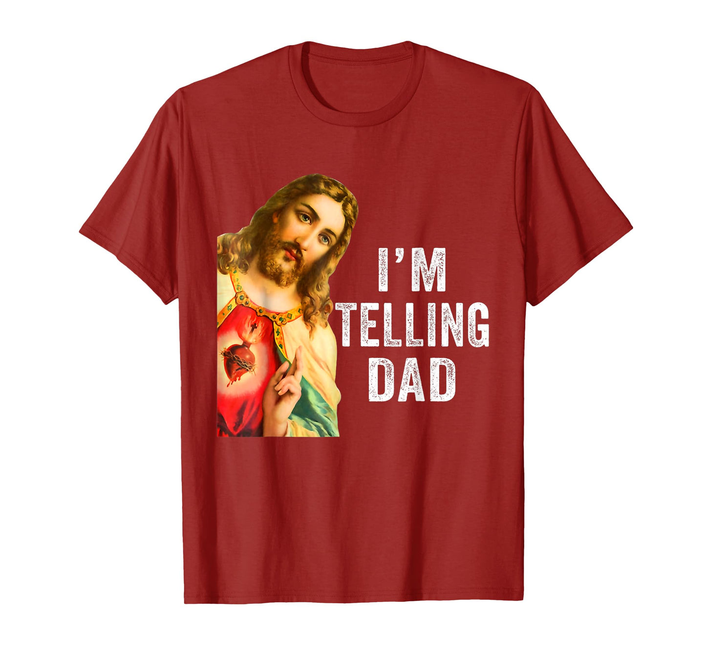 Retro Sunset Jesus I'm Telling Dad Costume For Men Women T-Shirt