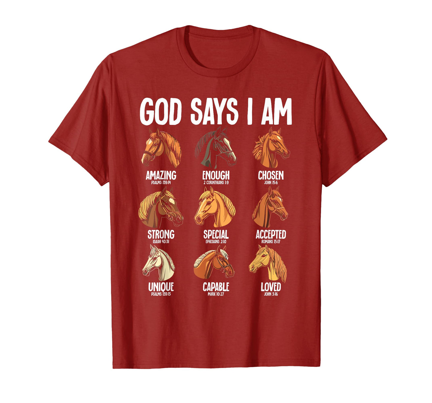 God Says I Am Horses Christianity Jesus Bible T-Shirt