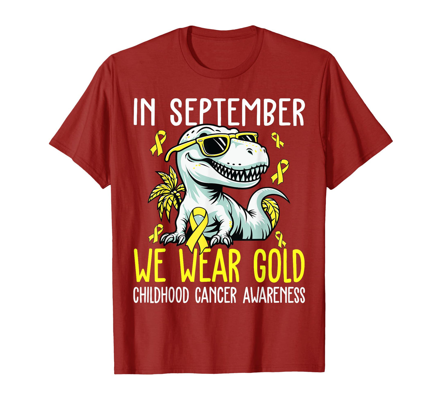 in September We Wear Gold Childhood Cancer Awareness Ribbon T-Shirt