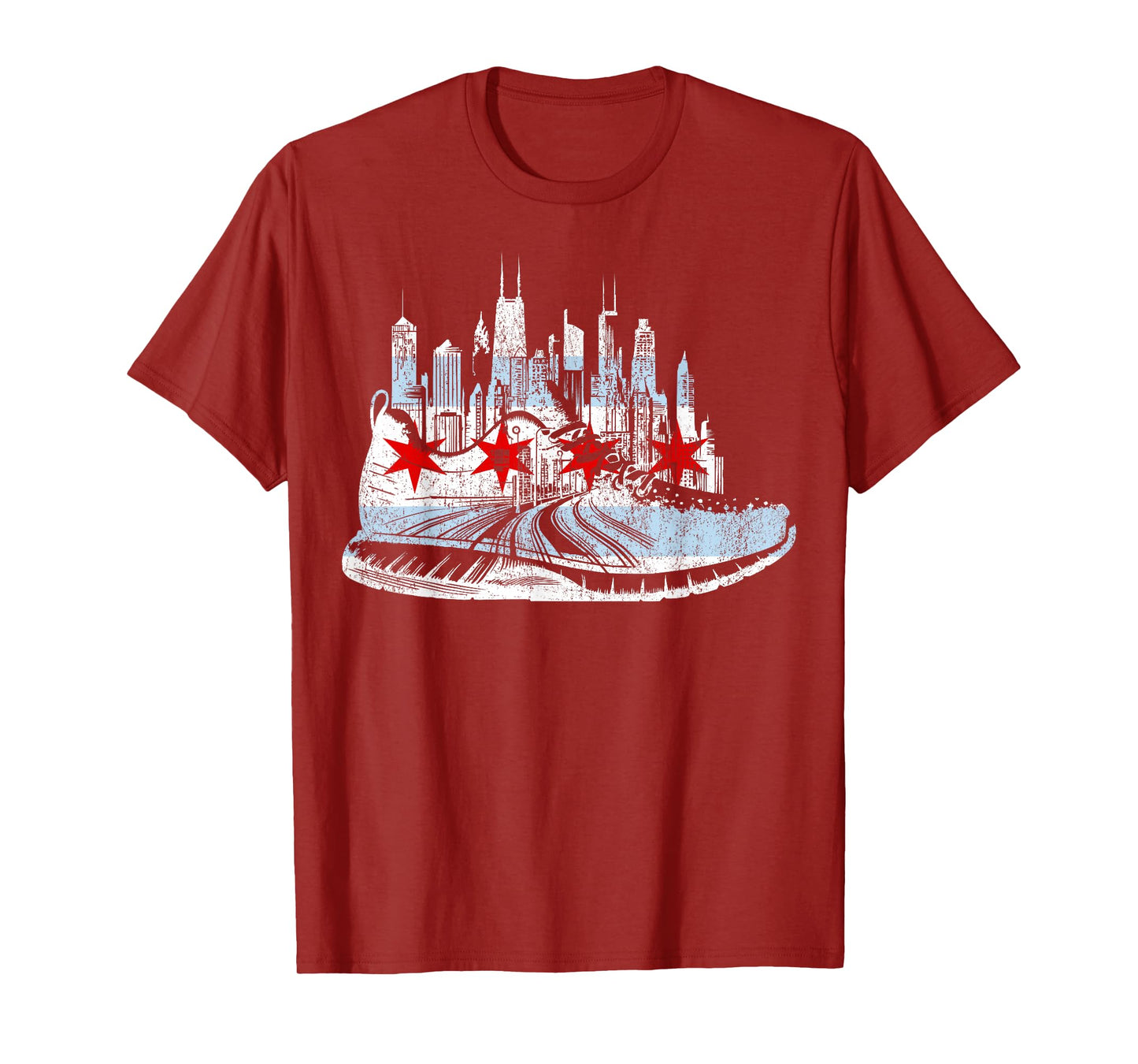 Chicago Runner Run Marathons Running Tee Jogger Motivational T-Shirt