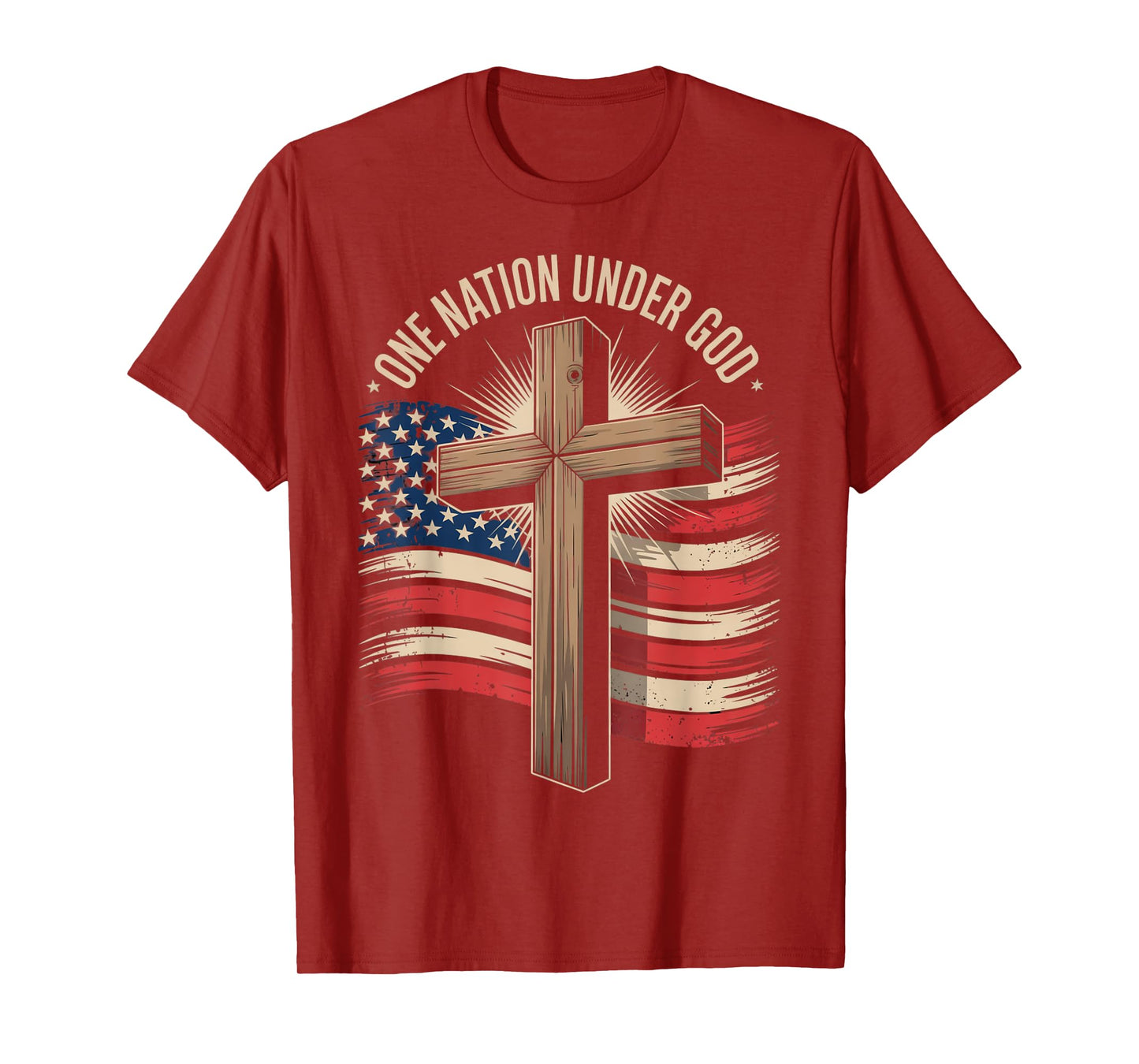 One Nation Under God July 4th Christian Patriotic T-Shirt